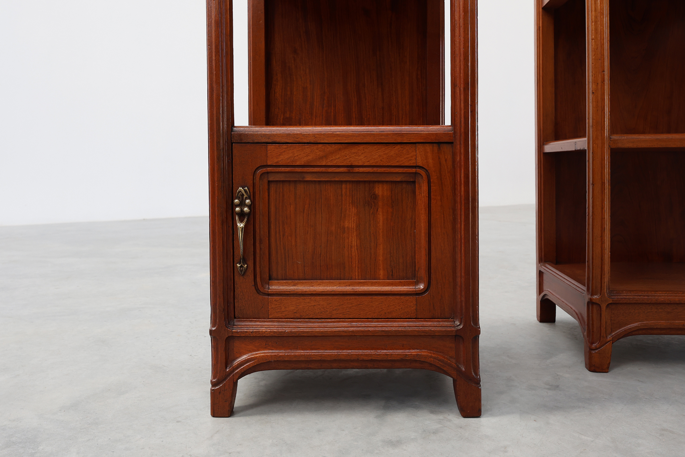 Pair Art Nouveau Nightstands with marble top by Paul Alexandre Dumas, France ca. 1910thumbnail